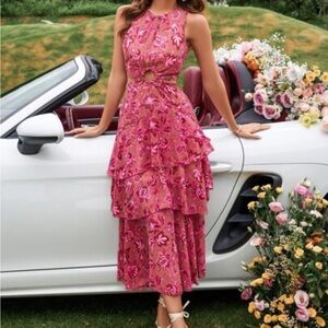 Floral Pink Layered Dress